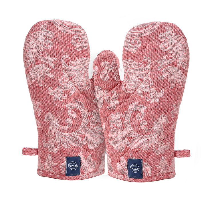 Cotton Red Oven Gloves (Pack of 2)