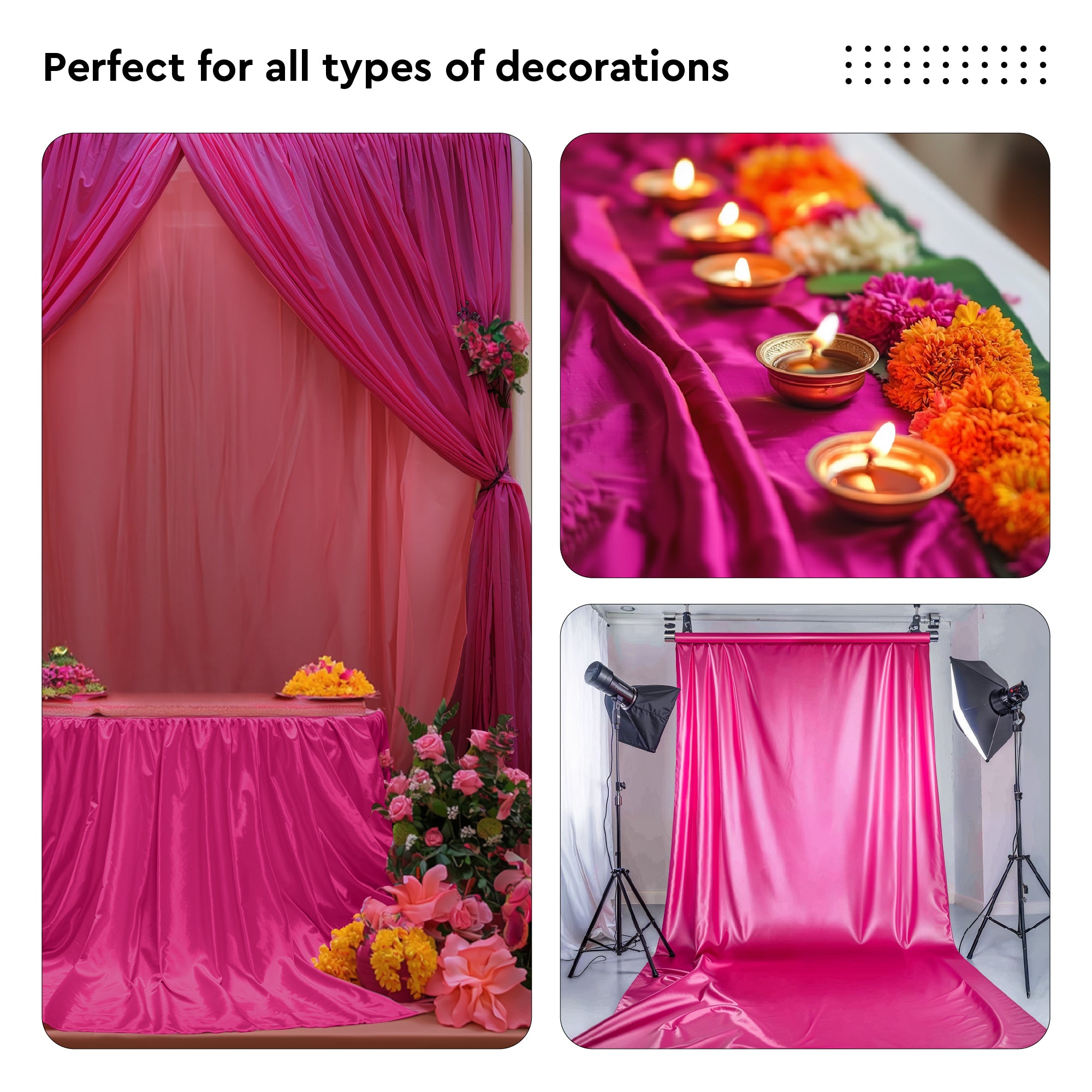 Silky Satin Fabric Material By Meter | 110 Cm Width, Silk & Shiny Fabrics | Fabric For Scrunchies, Dress, Pillowcases, Pajamas, Evening Dress, DIY