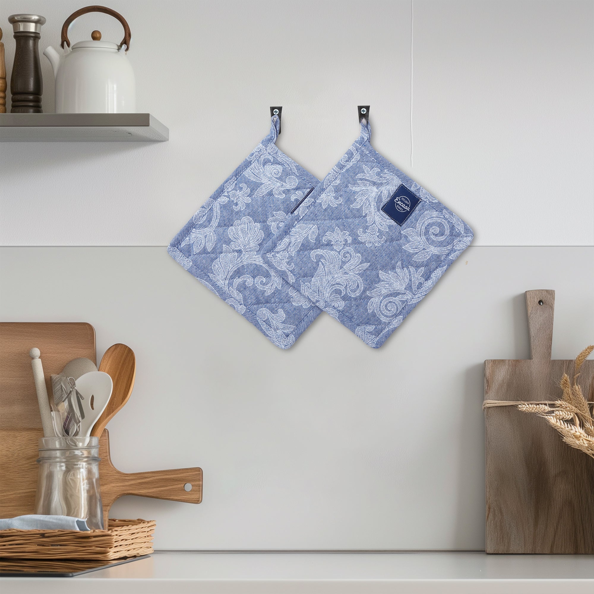 Cotton Blue Potholder (Pack of 2)