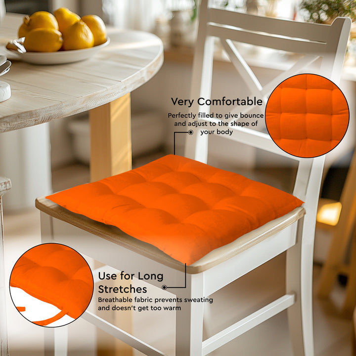 Cotton Orange Chairpad (Pack of 2)