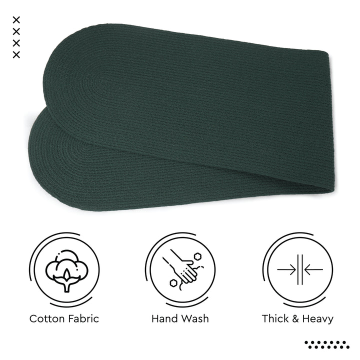 Cotton Dark Green Table Runner (Pack of 1)