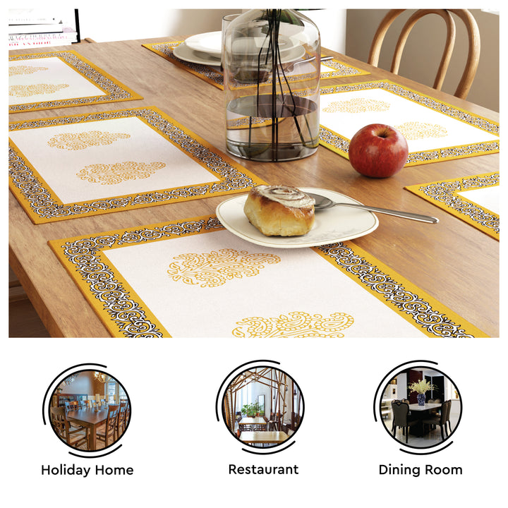Cotton Yellow-01 Placemat (Pack of 6)
