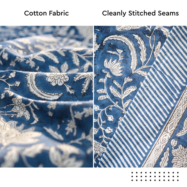 20s Cotton Twill Blue Table Cloth (Pack of 1)