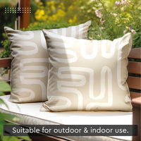 Polyester Boho Beige Cushion Cover (Pack of 2)