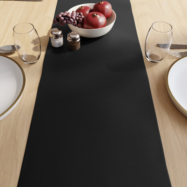 PVC Leather Black Table Runner (Pack of 1)