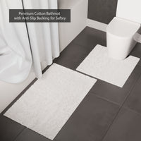 Polyester ZZ White Combo Shower Curtain + Bathmat (Pack of 3)