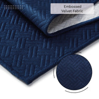 Quilted Velvet Navy Blue Table Runner