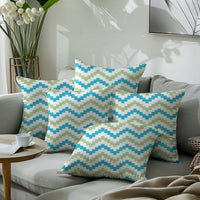 Micro Chevron Green Cushion Cover