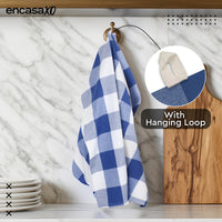Cotton Buffalo Blue Checks Kitchen Towel (Pack of 4)