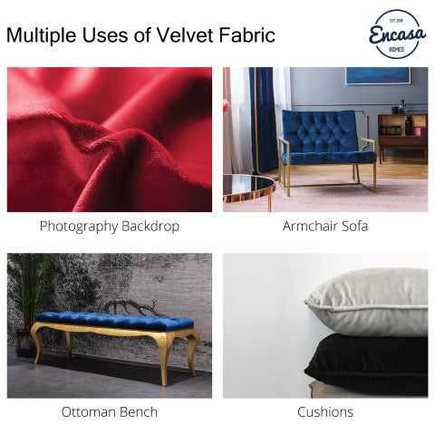 Velvet Solid Dyed Fabric Decorative Soft Smooth Silky Cloth for Sofa, Furnishing, Upholstery, Curtains, Cushions and Craft 100x152 cm