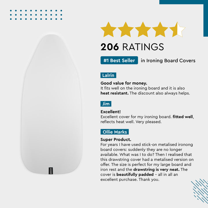 20s Sheeting - Silver Premium Ironing Board Cover (Pack of 1)