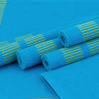 Ribbed Cotton Ladder Turq Blue Placemat (Pack of 6)
