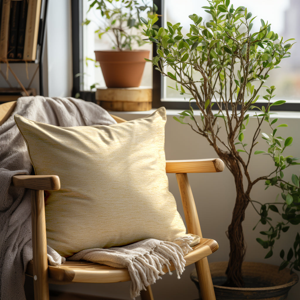 Chenille Cream Cushion Cover (Pack of 2)