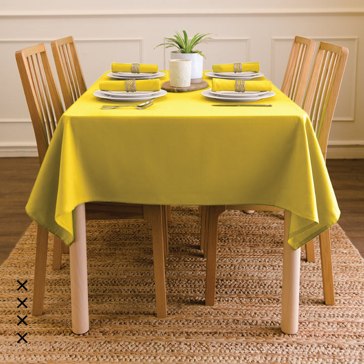 Cotton Sunbeam Yellow Table Cloth (Pack of 1)