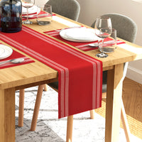 Cotton Ladder Red Table Runner+Placemat (Pack of 5)