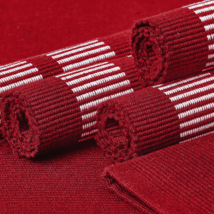 Cotton Ladder Red Placemat (Pack of 6)