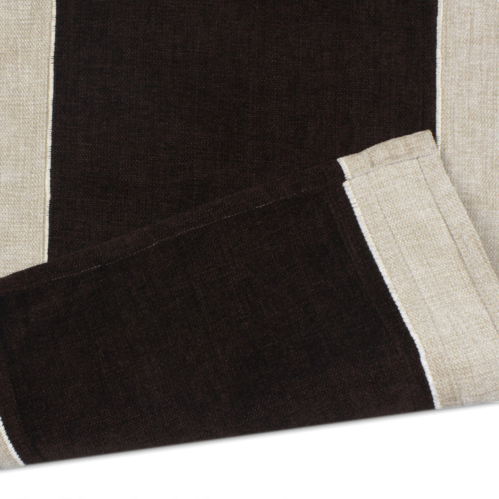 Cotton Beige & Brown Table Runner (Pack of 1)