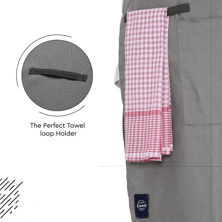 Cotton Grey Apron (Pack of 1)