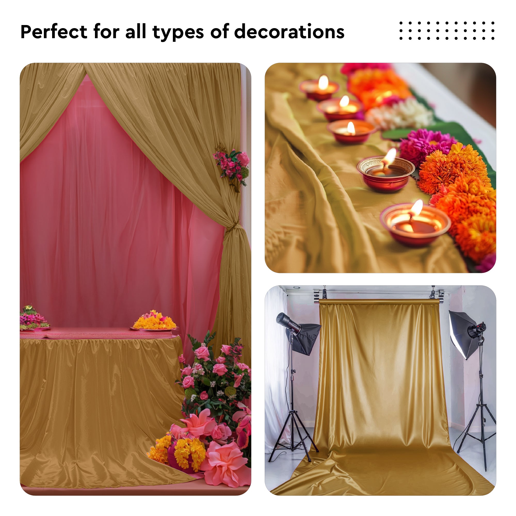 Silky Satin Fabric Material By Meter | 110 Cm Width, Silk & Shiny Fabrics | Fabric For Scrunchies, Dress, Pillowcases, Pajamas, Evening Dress, DIY