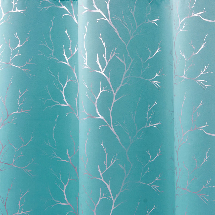 Blackout Polyester Fabric by Meter, 100x122 cm | Blocks Light, Heat & Noise, For Curtains, Cushion Covers, Door & Window Drapes - Foil Star Print