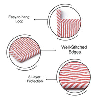 Cotton Ticking Red Pot Holders (Pack of 2)
