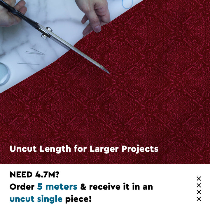 Embossed Velvet Maroon Fabric