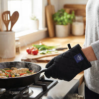 Cotton Full Black Oven Glove & Pot Holder