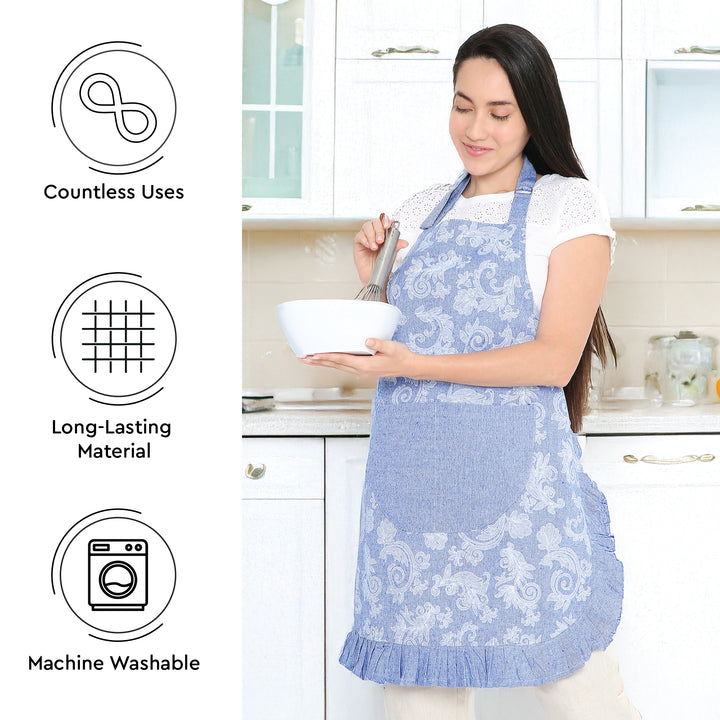 Cotton Blue Apron (Pack of 1)
