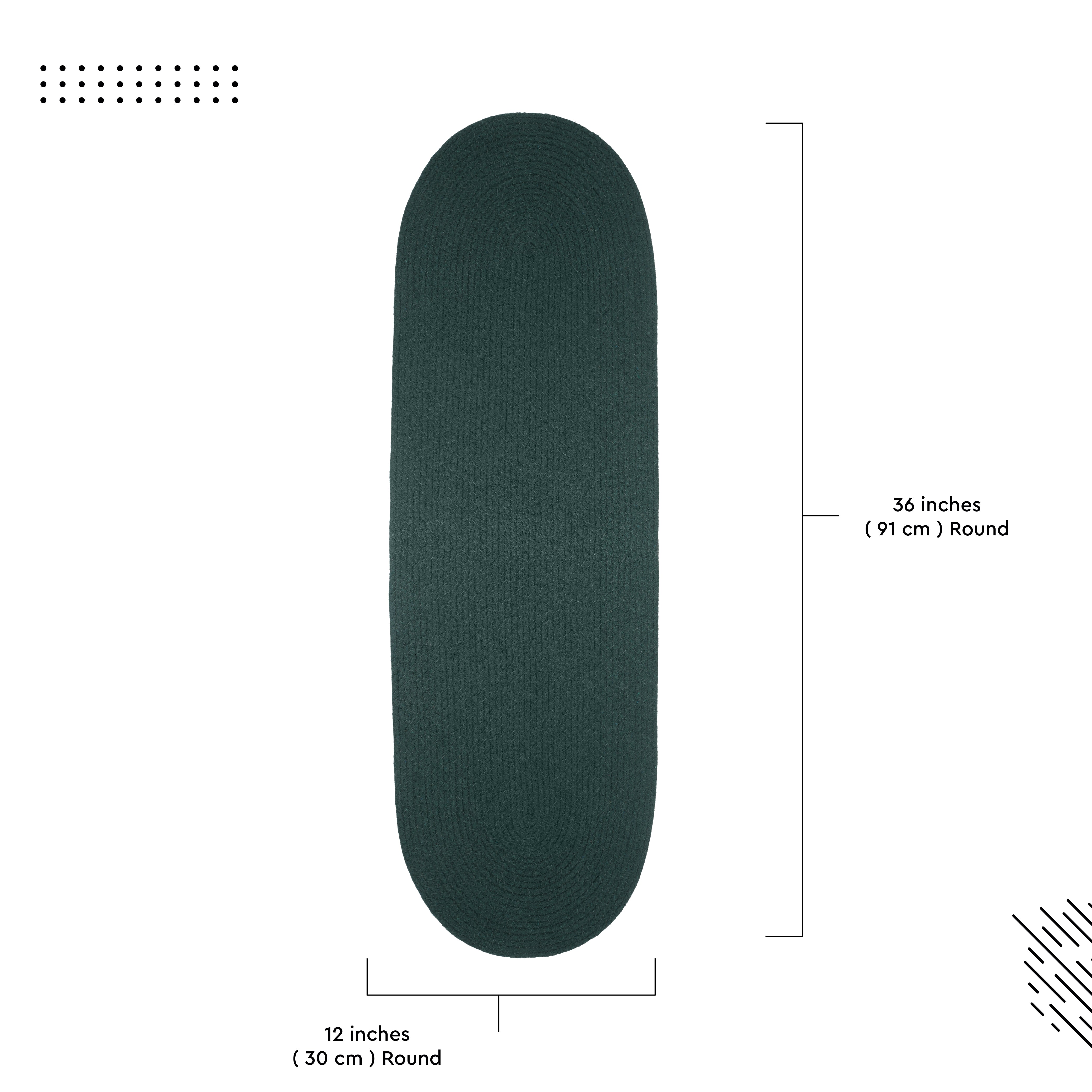 Cotton Dark Green Table Runner (Pack of 1)