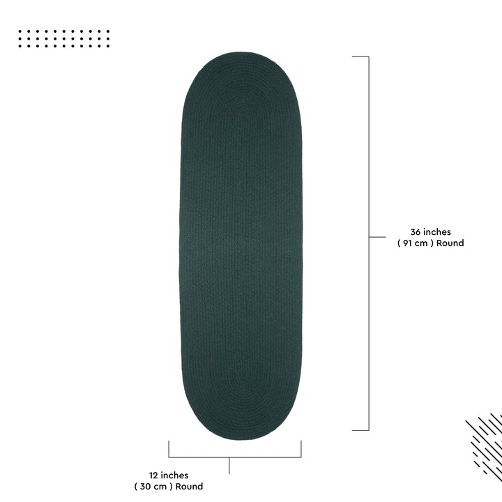 Cotton Dark Green Table Runner (Pack of 1)