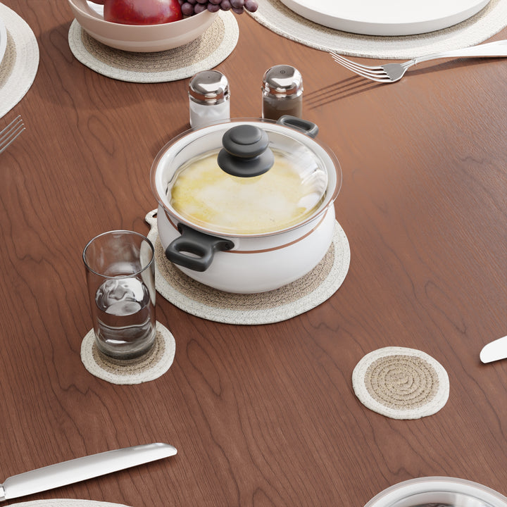 Cotton Beige & Off White Dinning Table Combo (Pack of 11)