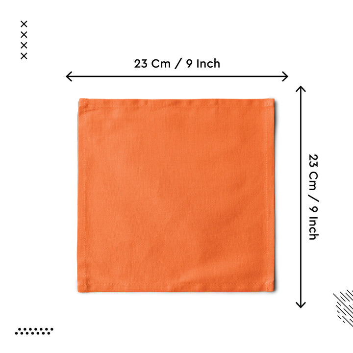 Cotton Orange Table Napkins (Pack of 12)