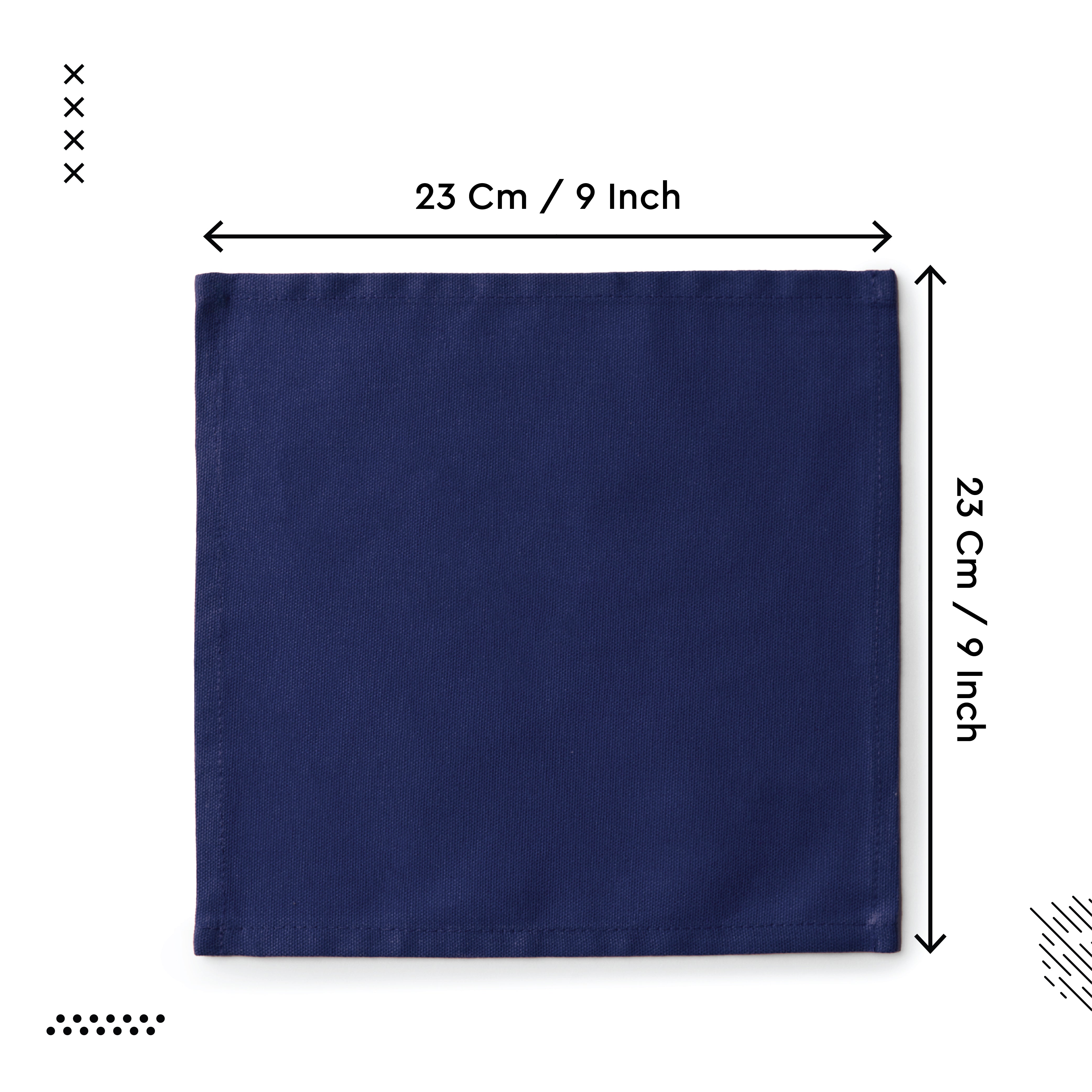 Cotton Scotch Blue Table Napkins (Pack of 12)