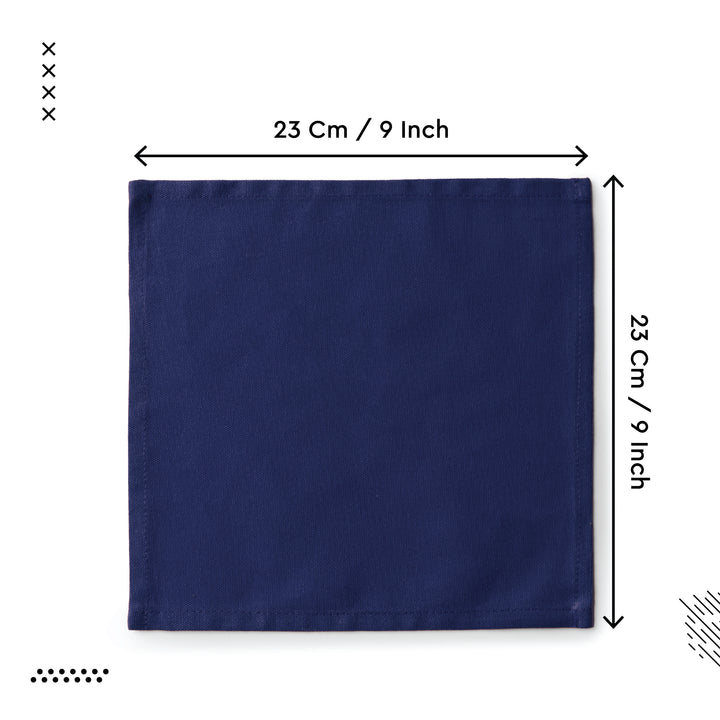 Cotton Scotch Blue Table Napkins (Pack of 12)