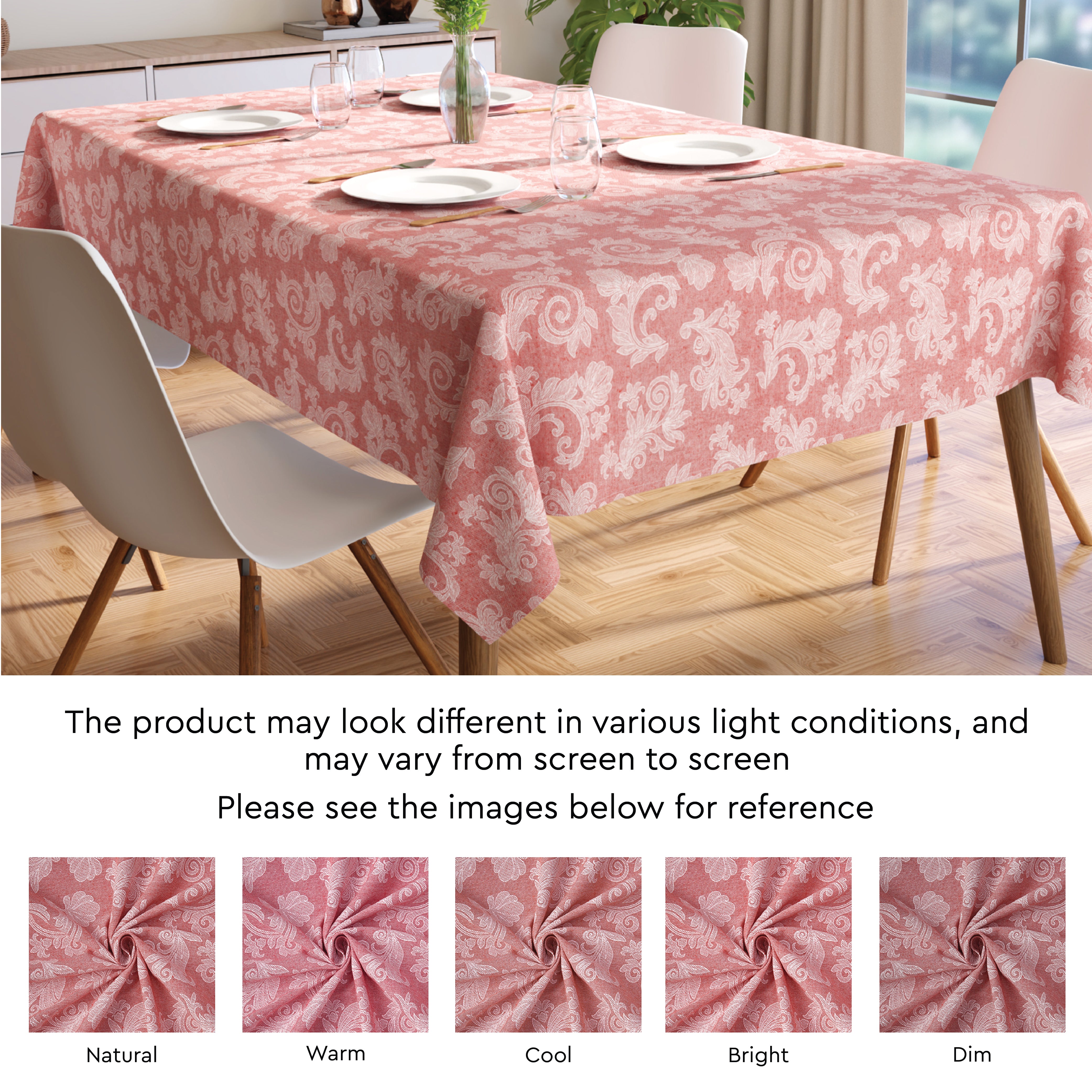 Cotton Red Table Cloth (Pack of 1)