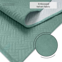 Quilted Velvet Aqua Table Runner