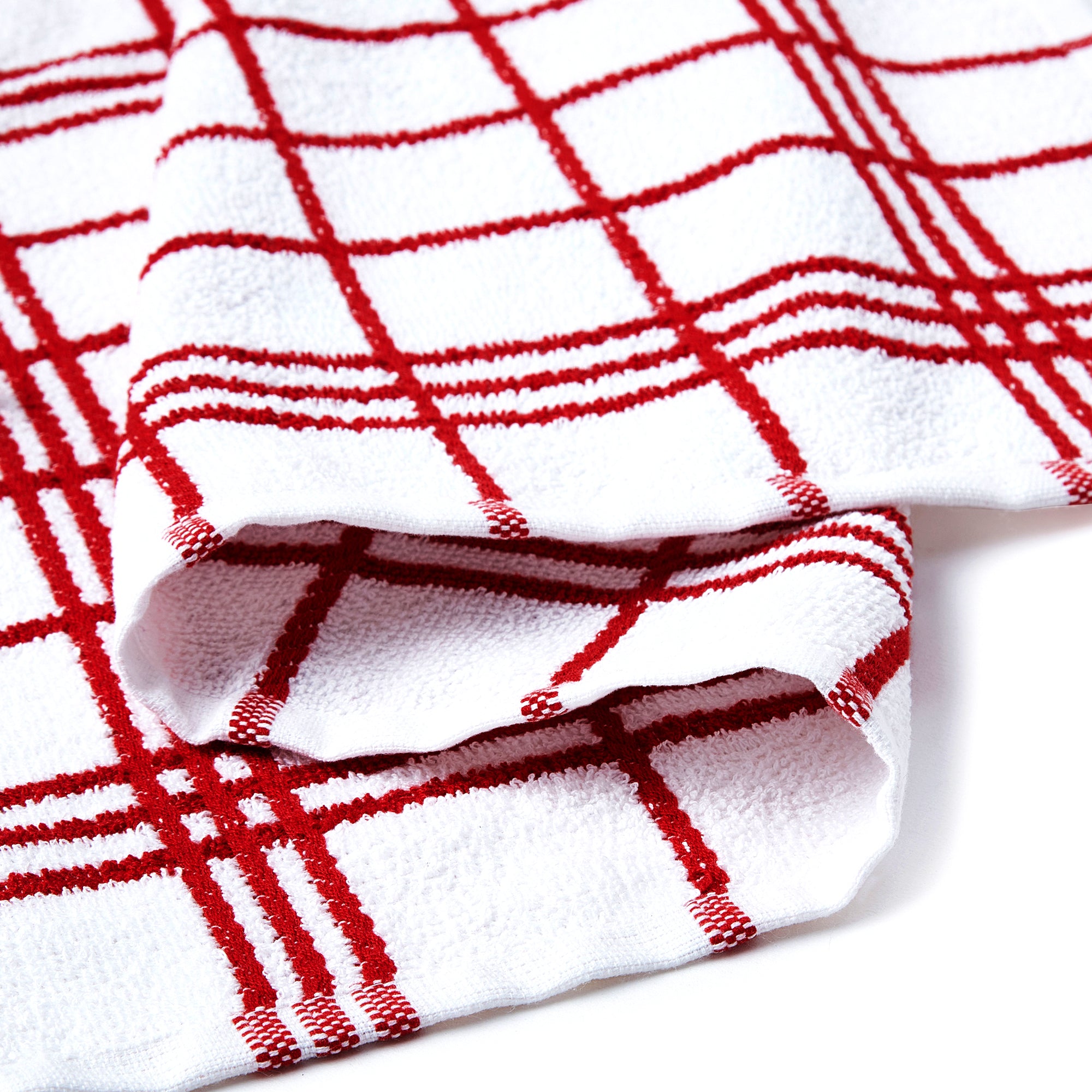 Cotton Red Terry Kitchen Towel (Pack of 4)