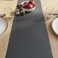 PVC Leather Dark Grey Table Runner