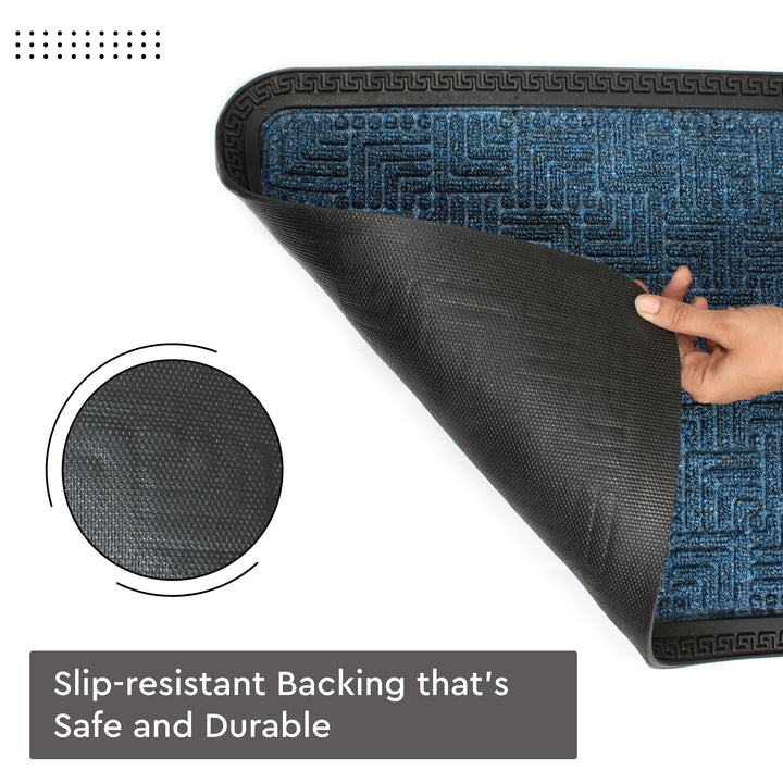 Polypropylene Main Door Entrance Mats Welcome Mat with Rubber Border | Anti Slip Rubber Backing | Ideal for Home, Outdoor, Balcony, Office | Pack of 1