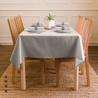 Cotton Light Grey Table Cloth (Pack of 1)