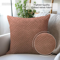 Quilted Velvet Bronze Cushion Cover (Pack of 1)
