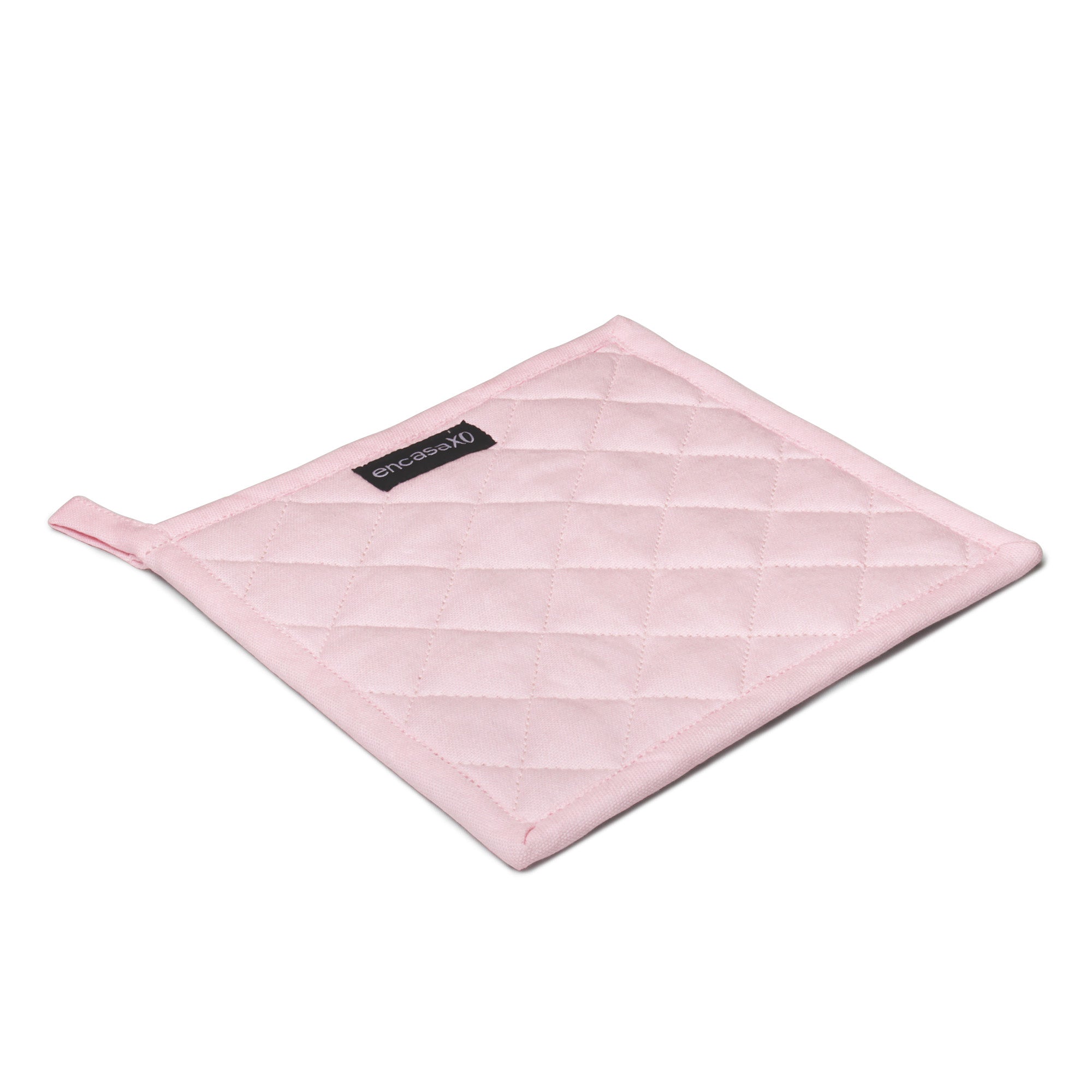 Cotton Canvas Light Pink & Light Grey Potholder