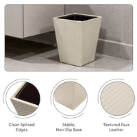 PU-Leather Cream Leather Dustbin