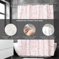 Polyester Boho Maze Pink Shower Curtain (Pack of 1)