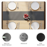 PVC Leather Dark Grey Table Runner