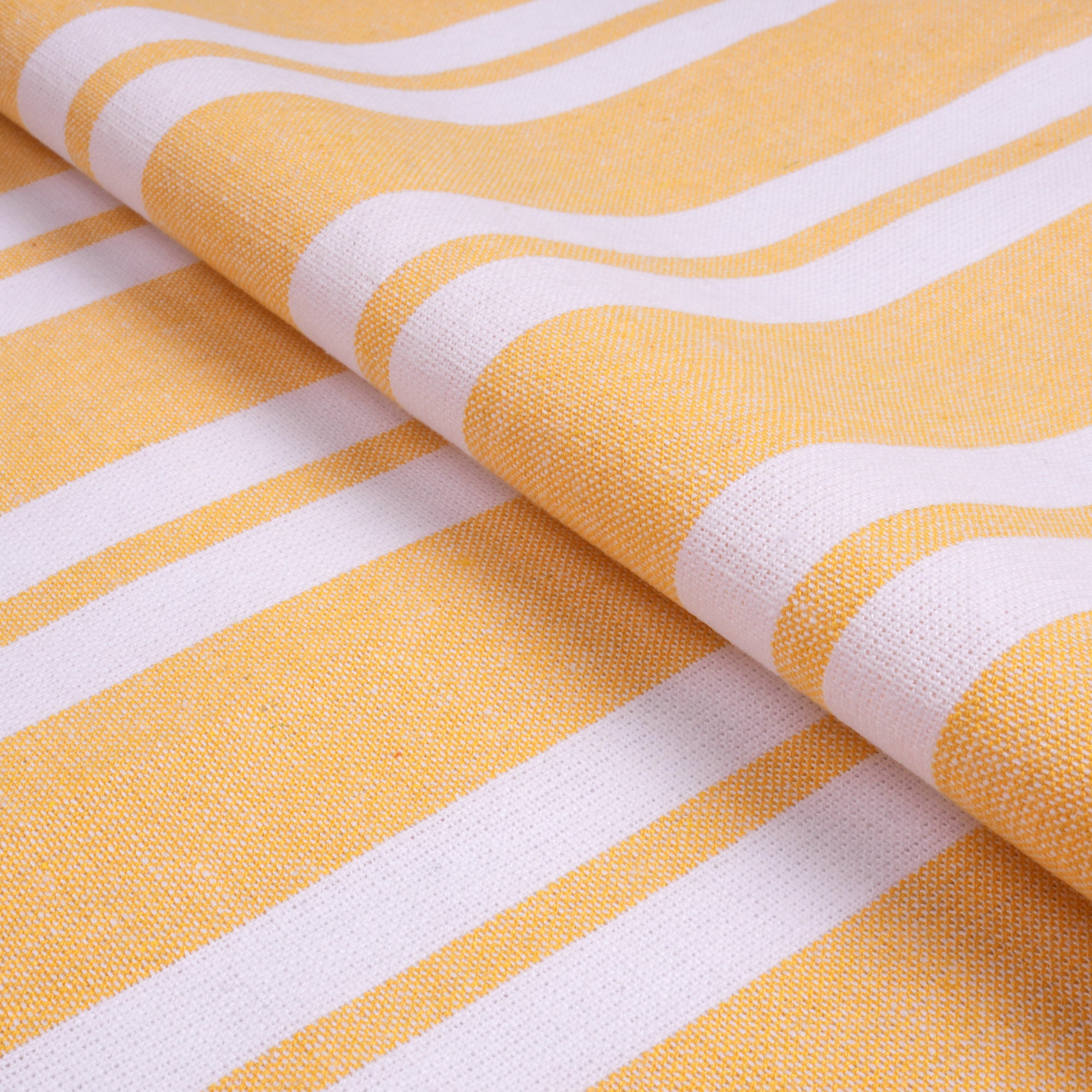 Cotton Canvas Franca Yellow Stripes Table Runner