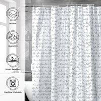 Polyester Blackbirds Combo Shower Curtain + Bathmat (Pack of 3)