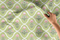 Printed Satin Fabric by Meter | Wide - 58 Inch Width (147 cm) | Soft Polyester Cloth for Curtains, Cushion Covers, Dresses, Kurtis, Crafts, Craft Sewing & Home Decor