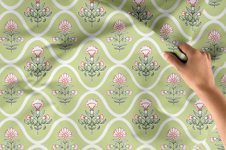 Printed Satin Fabric by Meter | Wide - 58 Inch Width (147 cm) | Soft Polyester Cloth for Curtains, Cushion Covers, Dresses, Kurtis, Crafts, Craft Sewing & Home Decor