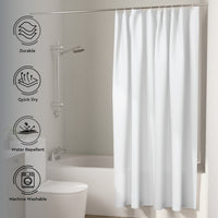 Polyester White Shower Curtain (Pack of 1)